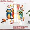 2D Flat Printing,2pcs Colorful Owls On Tree Modern Curta&Window Treatment Machine Washable Fabric Curta All Seasons