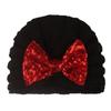 New baby sequined knotted thermal hat in autumn and winter, cute baby bow knitted hat, children's hat