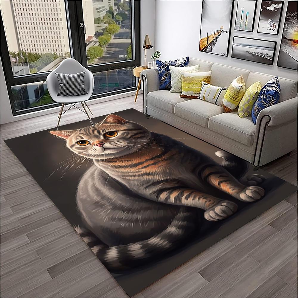Schattige lapjeskat, Garfield-kat, Pers, Ragdoll Cartoon Tapijt Vloerkleed voor Huis Woonkamer Slaapkamer Bank Deurmat Decor, kind Antislip