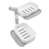 Soap Holder Detachable Two Layers Space Saving Wall Mounted Rotating Soap Dish for Bathroom Shower