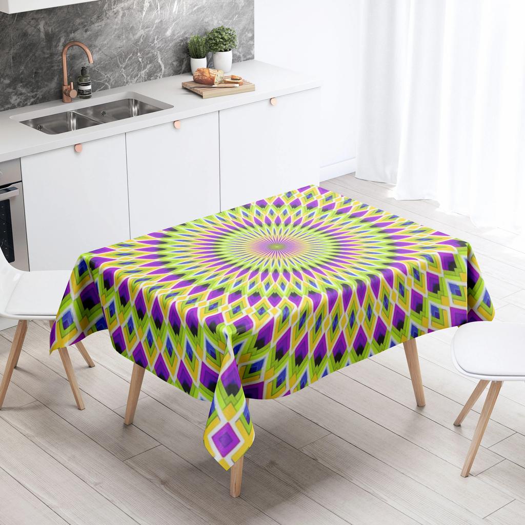 Abstract Ripple Tablecloth Home Decor Stain Resistant Waterproof Table Decoration Rectangular Kitchen Fireplace Tops