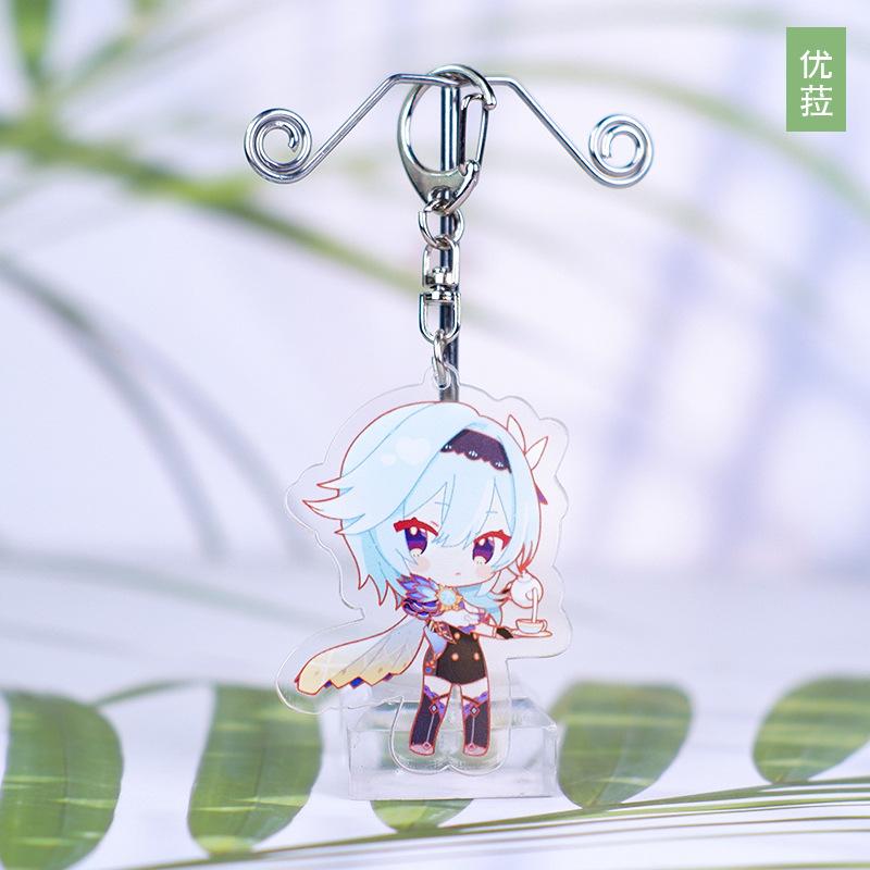 Anime Genshin Impact Acrylic Keychains Barbara Hu Tao Yae Miko Zhongli Yoimiya Qiqi Raiden Shogun Klee Nahida Pendant Figure Toy