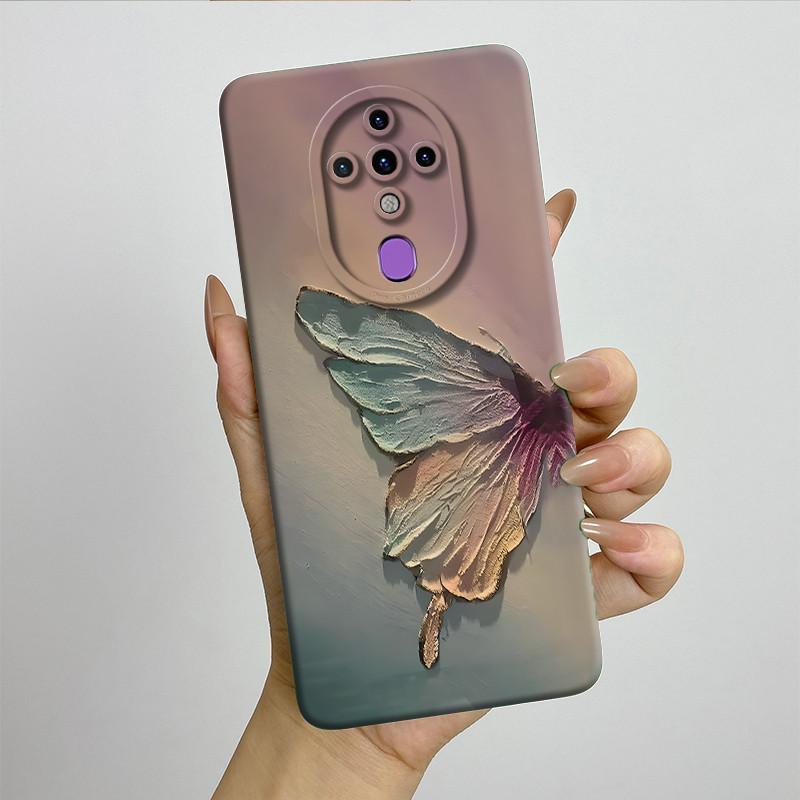 For Tecno Spark 6 KE7 Case Spark6 Silicone TPU Soft Phone Casing Sweet Painted Printed Shockproof Protective Back Cover