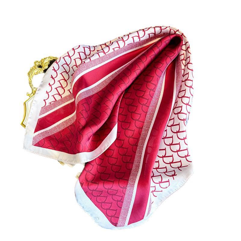 Color matching letter simulation silk printing silk scarf square scarf high-end shawl sunscreen neck small square scarf headscarf scarf women