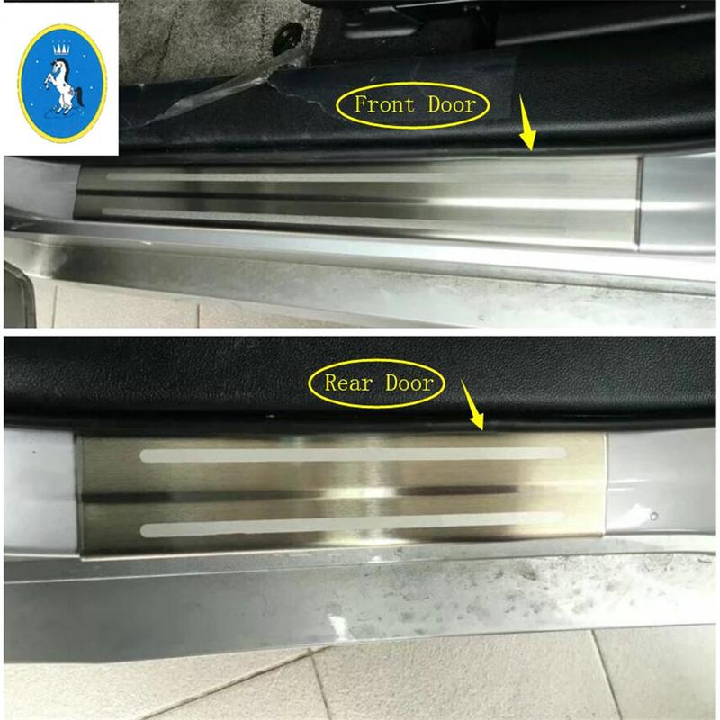 Stainless Steel Auto Inner Door Scuff Plate Door Sill Protector Kit Cover Trim Accessories For Toyota Prius Prime PHV 2017 2018