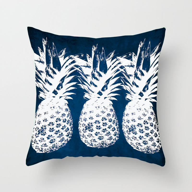 Blauer Kissenbezug aus Polyester mit geometrischem Aufdruck, für Zuhause, Wohnzimmer, Sofa, Bürostuhl, dekorativer Kissenbezug