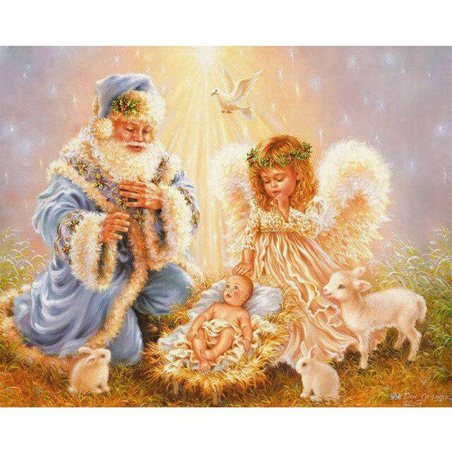 

Полный 5D Алмазная картина Baby Angel DIY Алмазная вышивка Алмазная мозаика Наборы для вышивки крестом Домашний декор Подарок Round 20x30cm