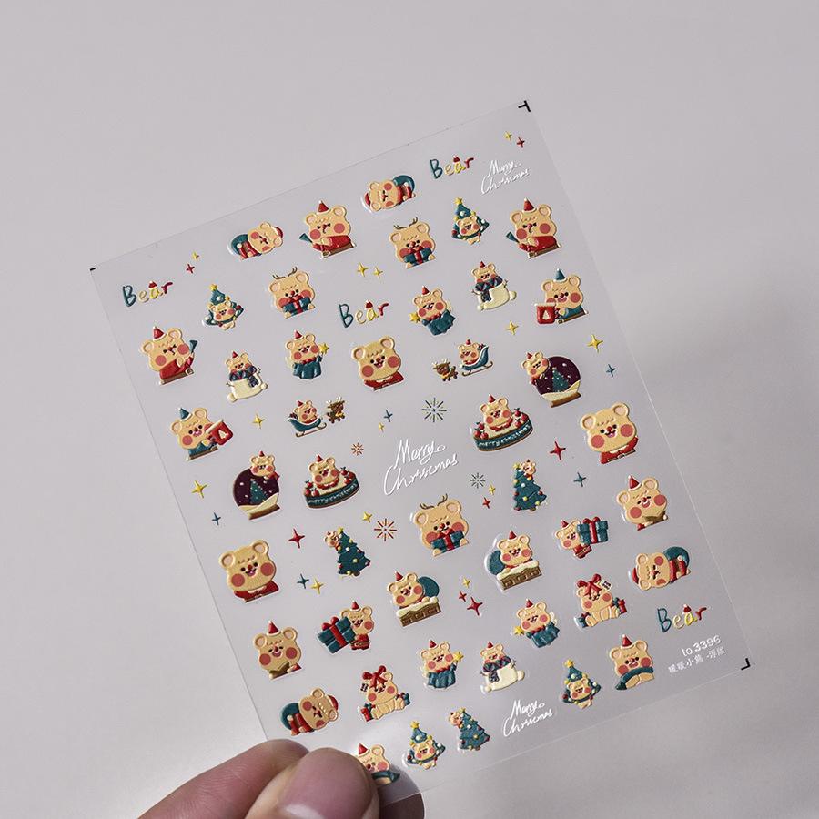 1pcs 5D Bronzing Star Moon Nail Art Stickers Luxury Gold Silver Adhesive Slider Press on Nail Decoration Decals Accessories DIY