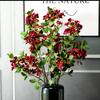 Artificial Plum Blossom Flower Realistic Faux Silk Plum Blossom Branch for Home Weddings Vase Decor 82cm Red