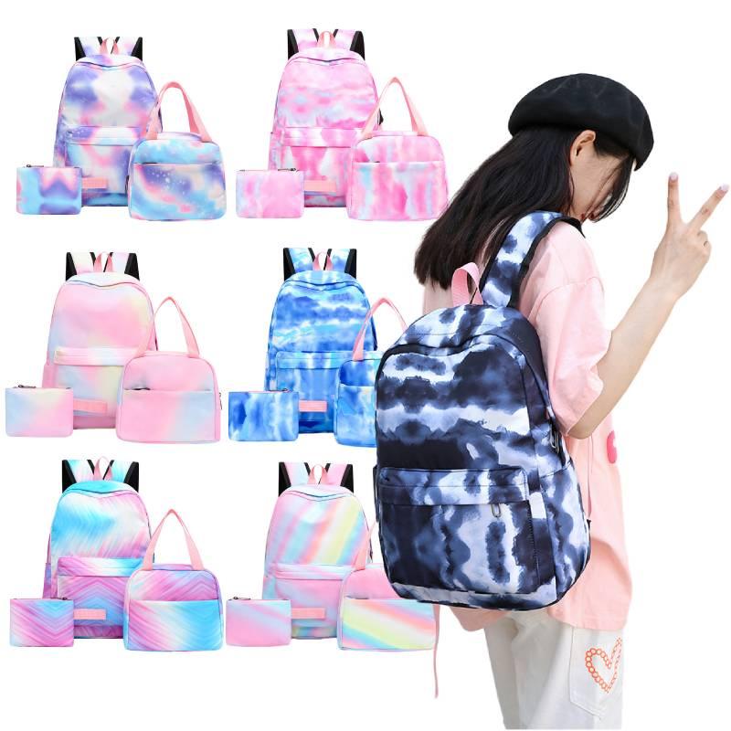 Stylish And Durable Nylon Backpack Set 3 Piece School Bag Lunch Bag And Pencil Case Unisex Design