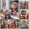 Happy Old Lady and Pet Dog 5D DIY Diamond Painting Funny Grandma Cat New 2025 Cross Stitch Kits Mosaic Diamond Embroidery Art