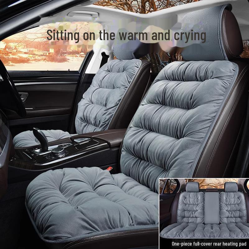 

Комплект зимних плюшевых подушек для автомобильных сидений: Цельное сиденье, трехсекционное заднее сиденье и подушка спинки. Larger and Thicker