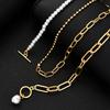 Vintage Gold Color Multiple Styles Imitation Pearl Necklace for Women Boho Trendy Multi-Layer Crystal Pendant Necklaces Jewelry