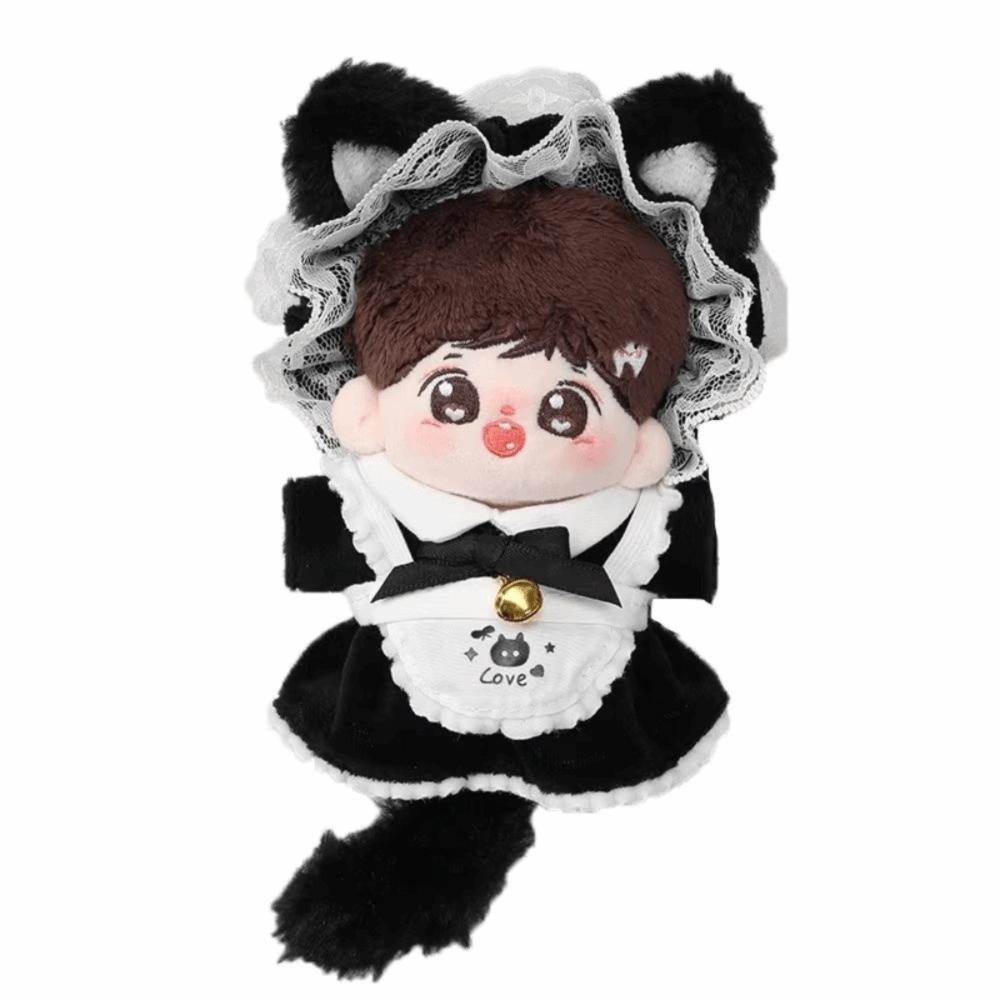 Cat Tail Doll Clothes Bow Skirt Outfit Plush Doll Clothes Mini Maid Dress DIY Gift Toys