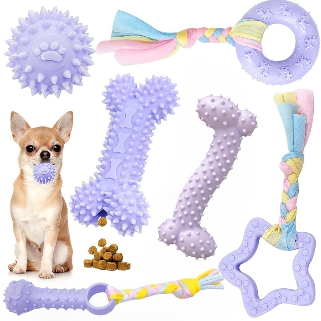 6-Piece Puppy Toy Set for Small Dogs - Teething Toys Variety Bundle for Fun and Play