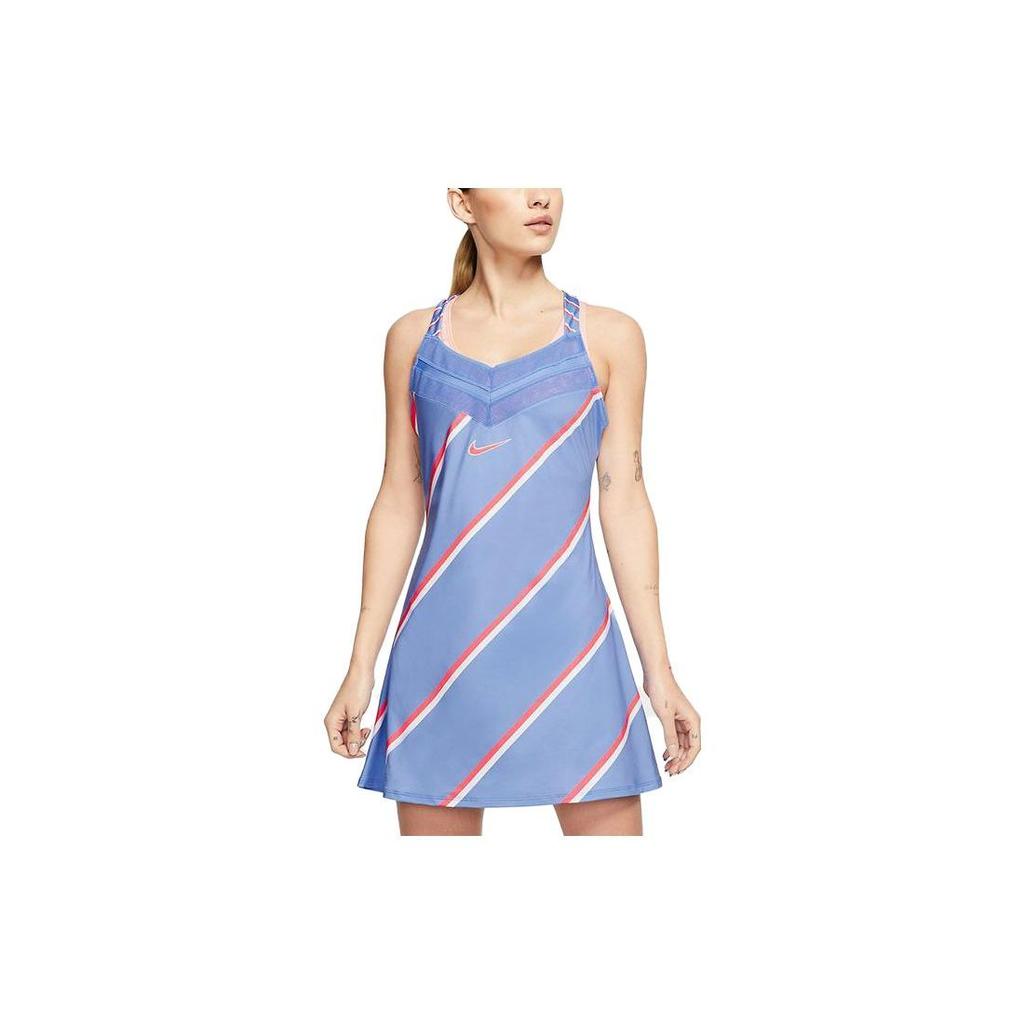 Nike Logo Print Sleeveless Color Block Fitted Midi Dress Women