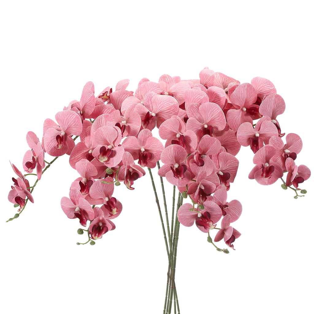 6pcs Artificial Orchid Stems 41" 9 Heads Faux Phalaenopsis Flowers Real Touch Fake Orchid Flower Branch for Vase Home Wedding