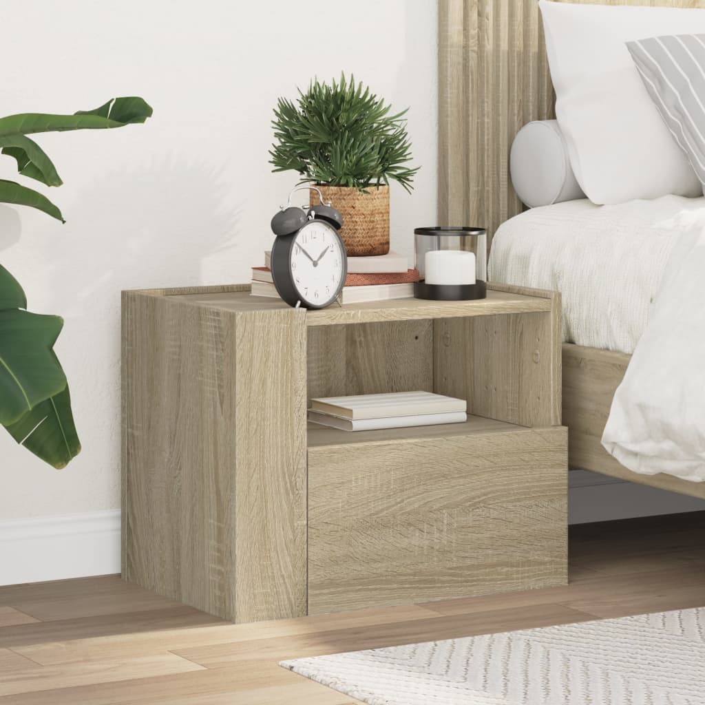 Wall Mounted Nightstand Sonoma Oak 45 x 30 x 35 cm