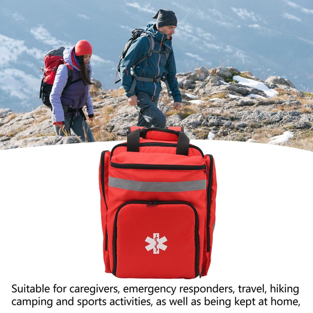 Red Firefighter Bag Large Capacity First Responder Bag Durable Emergency Medical Backpack for Travel Camping