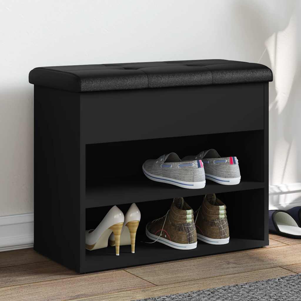 Shoe Bench Black 62x32x50 Cm Particleboard