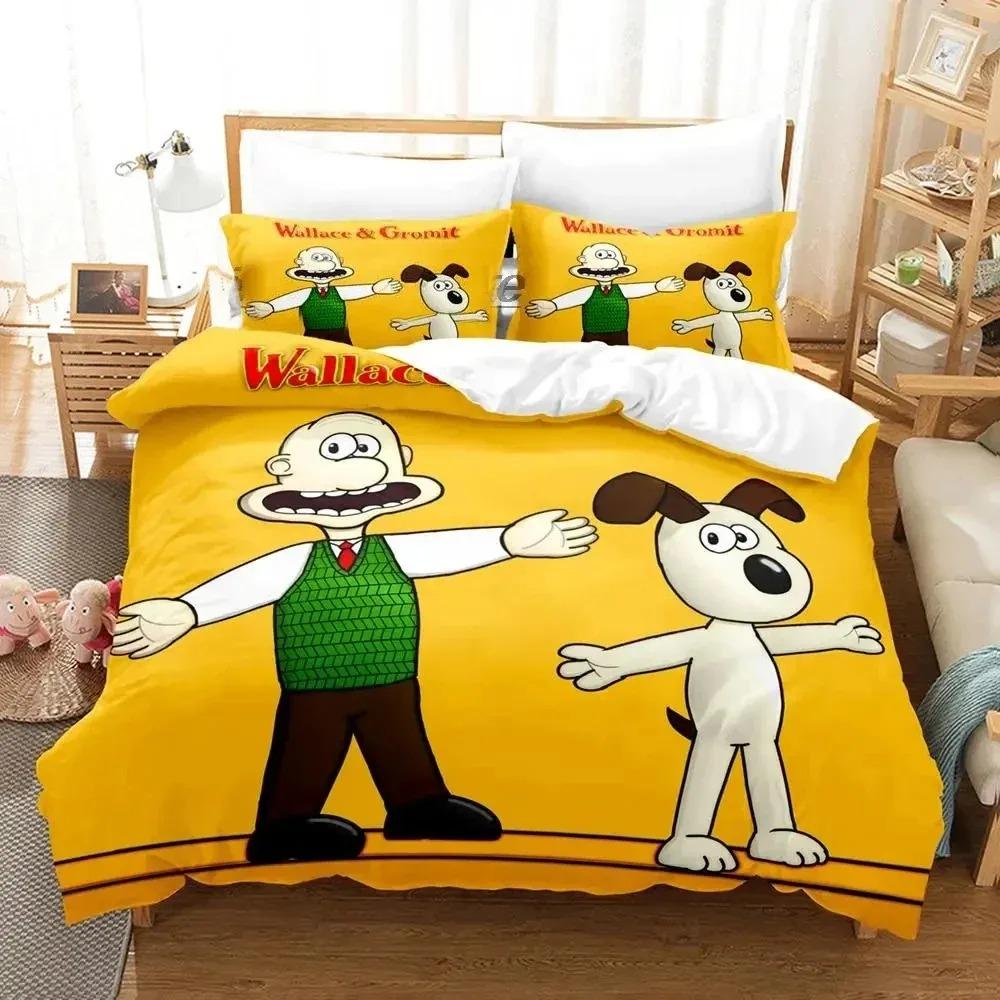 Kawaii Gromit Bedding Set Single Twin Full Queen King Size Aldult Duvet Cover Sets For Boys Bedroom Printed Anime