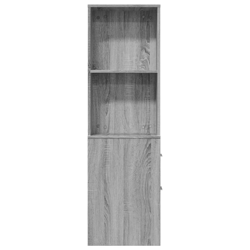 Narrow Bathroom Cabinet with Casters Gray Sonoma Particleboard