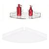 2Pcs Acrylic Corner Floating Shelves Wall Mount Shower Shelf Clear   for Bathroom Storage