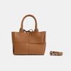 Simple Fashion Casual Handbag Large Capacity Cowhide Woven Tote Bag Diagonal Span Bag