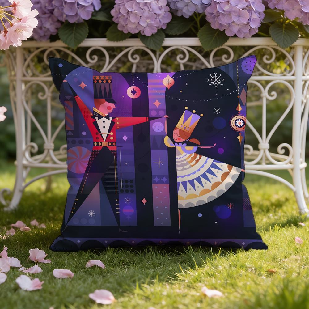 

N-Nutcracker S-Soldier Christmas Cushion Cover Home & Car Dual-Scene Pillow Cover: Reversible for Premium Comfort 30X30cm