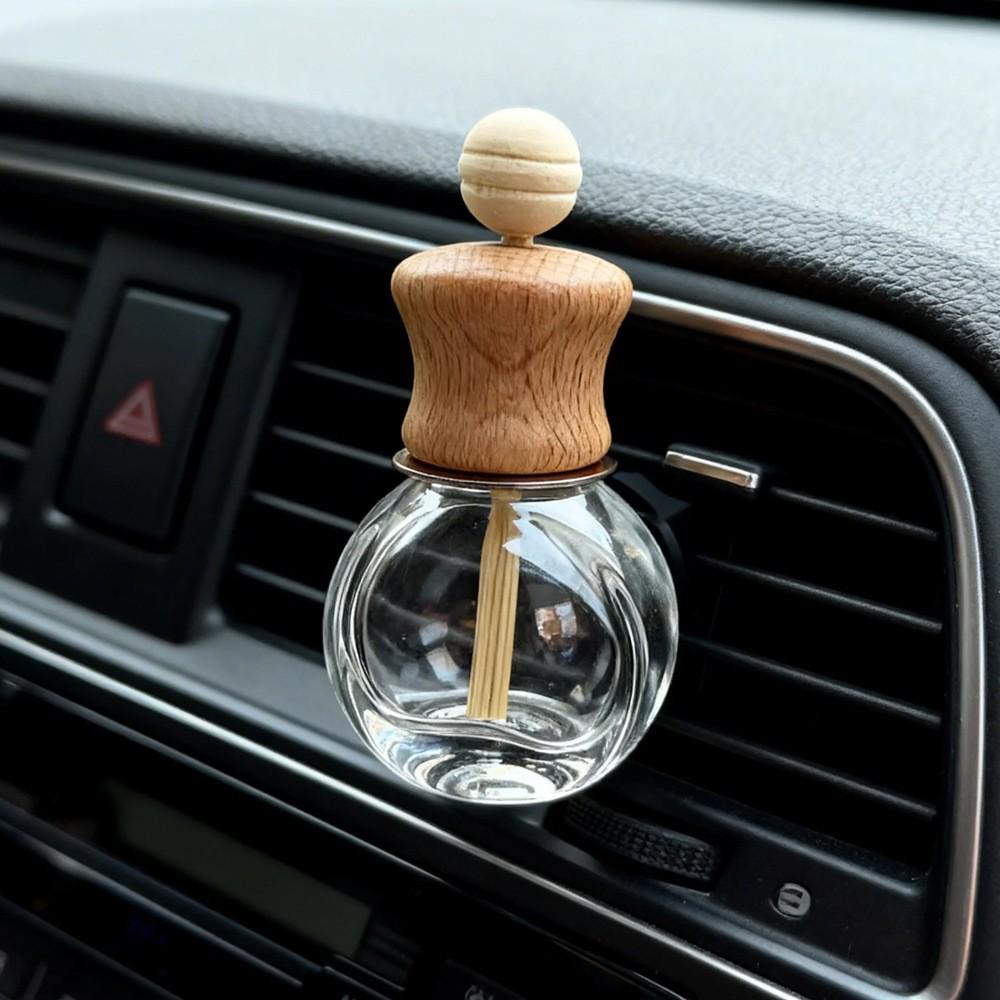Clear Square Cap Car Perfume Bottle - Glass Pendant