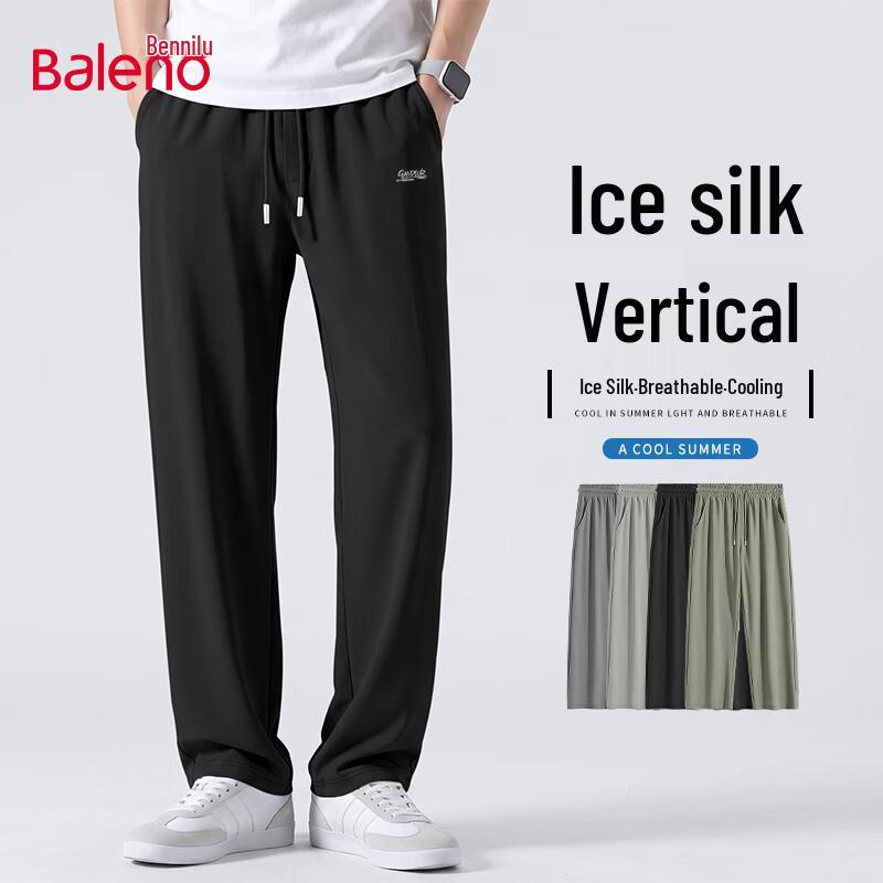 Baleno Men's Ice Silk Loose Fit Straight Pants