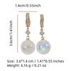 1 Pair Fashion Round Imitation Pearls Dangle Earrings for Women Zirconia Earring Jewelry Wedding Party Accessories
