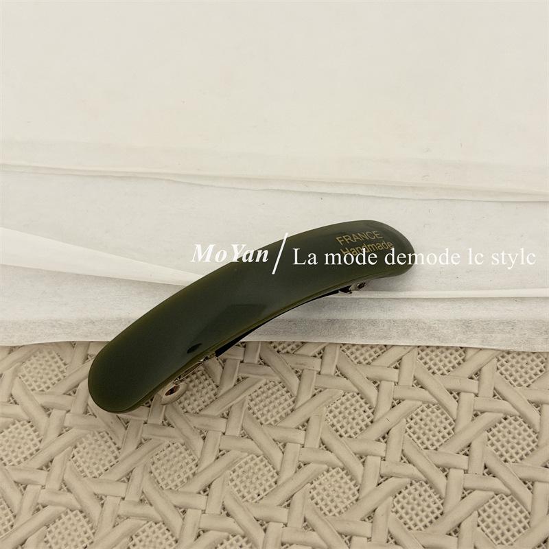 Korean Style Gold Label Acetate Baguette Barrette - Versatile & Cute Hair Clip