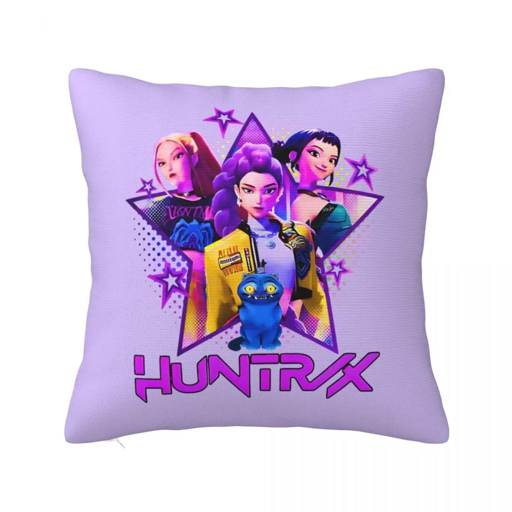 Huntrix Saja Boys KPop Demon Hunters Square Pillow Cases Cushion Cover Novelty Polyester Decorative Pillowcover for Seat 45*45cm