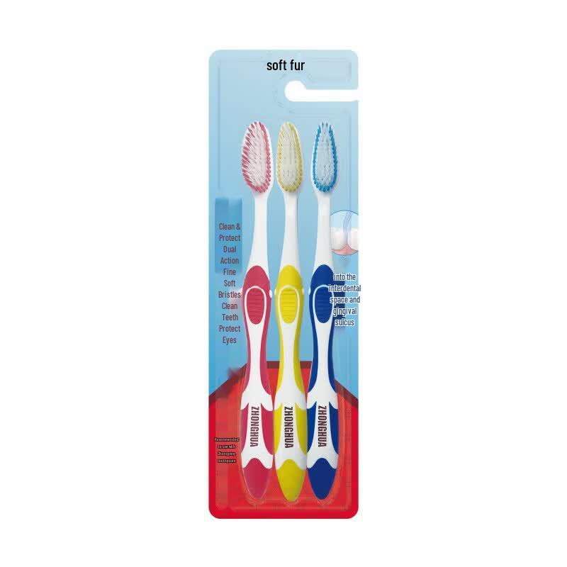 

Zhonghua Dual-Effect Soft Bristle Toothbrushes, 3-Pack