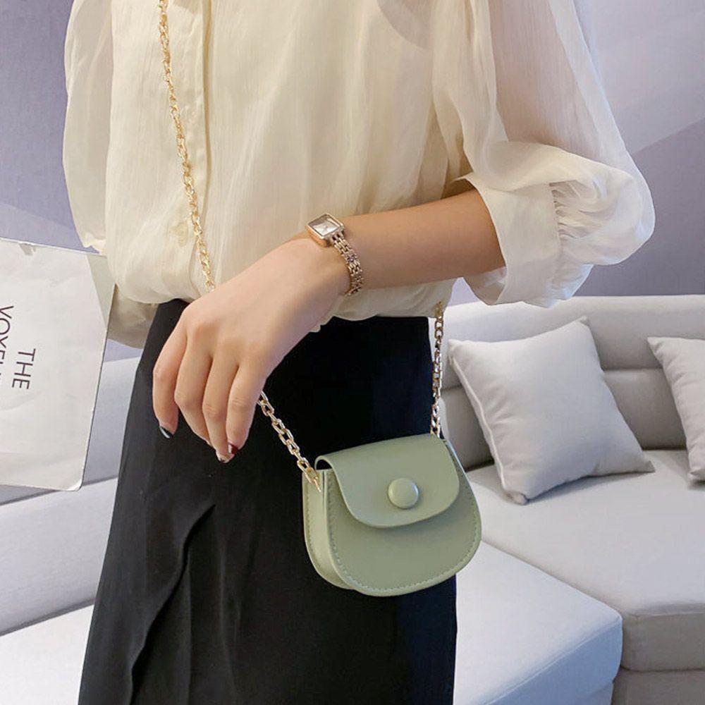 Women Mini Shoulder Bags Handbags Ladies Simple Versatile Chain Saddle Bag PU Leather Female Crossbody Messenger Bag