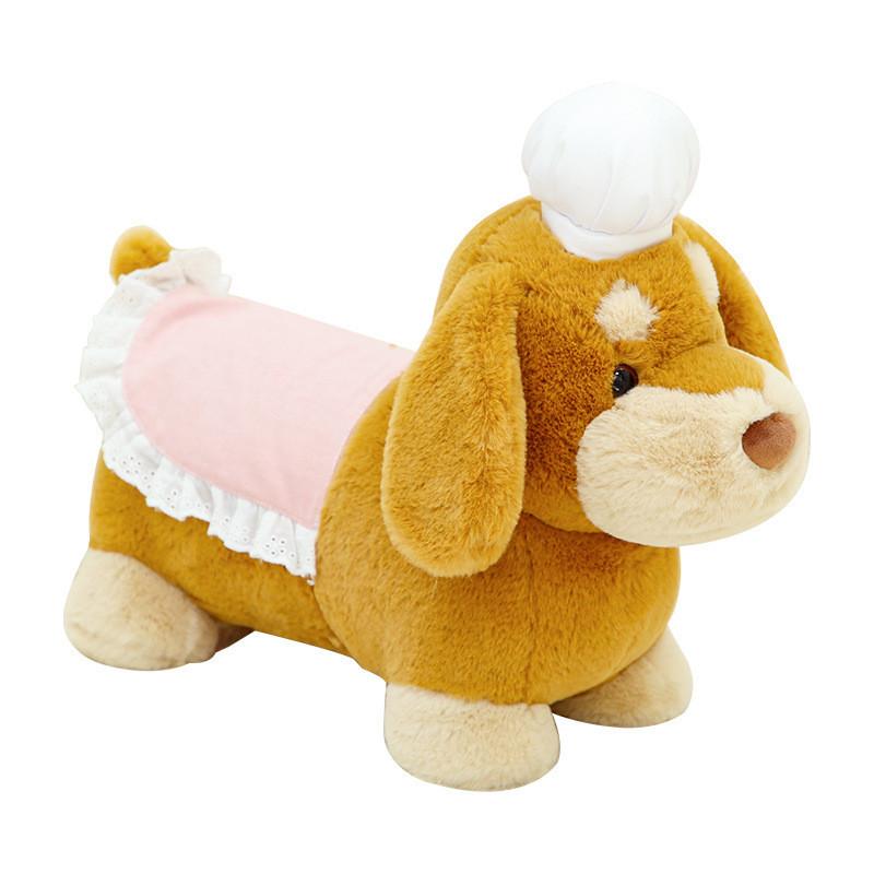 Burger Plush Dog Toy Chef Cartoon Stuffed Animal Doll Cute Kids Birthday Gift