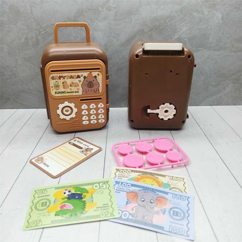 Cartoon Capybara Atm Money Box Piggy Bank Password Digital Coins Cash Deposit Children Security Saving Safe Box Kid Gift