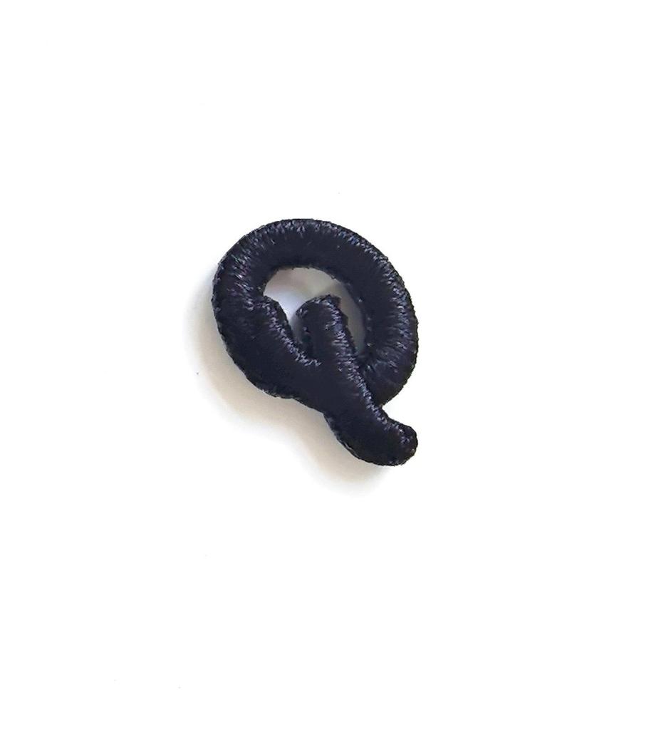 1.5cm Black Artistic Script Embroidered Letters Iron-On Patches - Set of 26