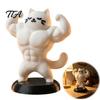 Funny Muscle Animal 3D Printed Cat Figurine, Strong Desk Ornament for Desktop Decoration Home Office, Creative Sculpture with Base, Unique Gift Lovers