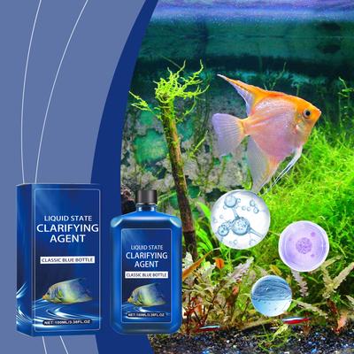 Agente Chiarificante per Acqua di Acquario da 100ml per Vasche per Pesci, Stato Liquido, Rimuovi Alghe e Condizionatore d'Acqua per Filtrazione di Acqua Cristallina