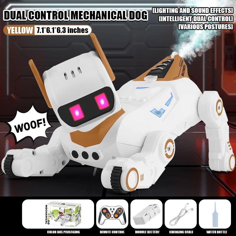 RC Robot Dog Electronic Stunt Pet with Light Sound Spray Interactive Touch Programmable Smart Mechanical Dog Kids Birthday Gift