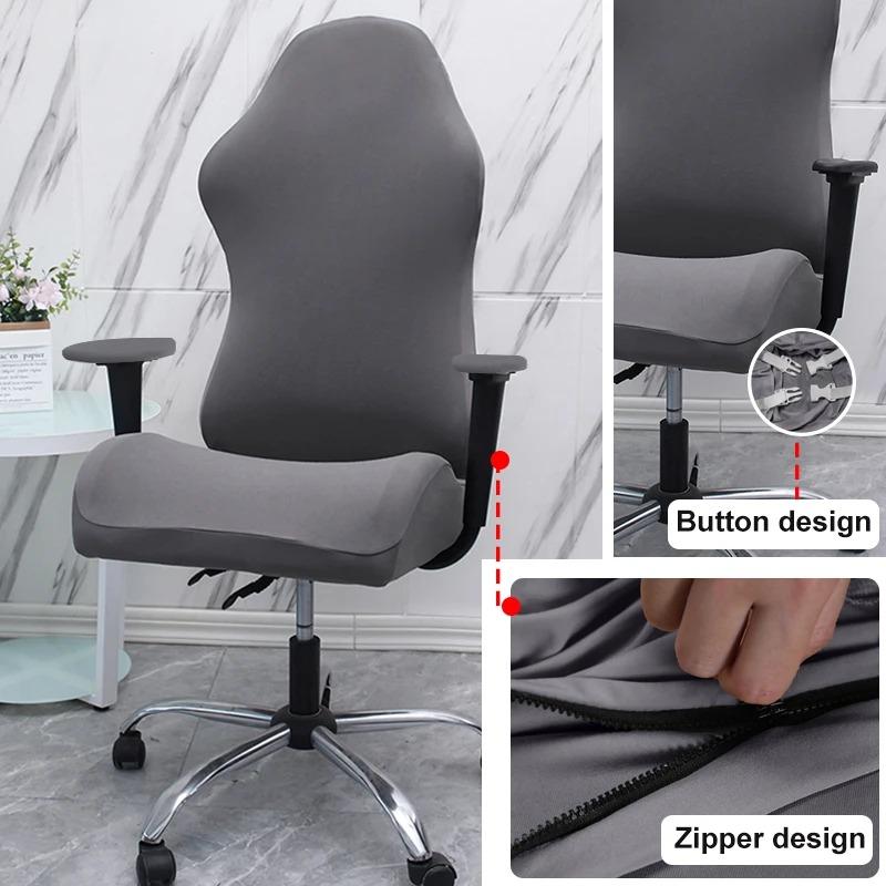 4pcs Ergonomic Office Computer Game Chair Slipcovers Stretchy Polyester Reclining Racing Gaming Chair Covers Waterproof Chair