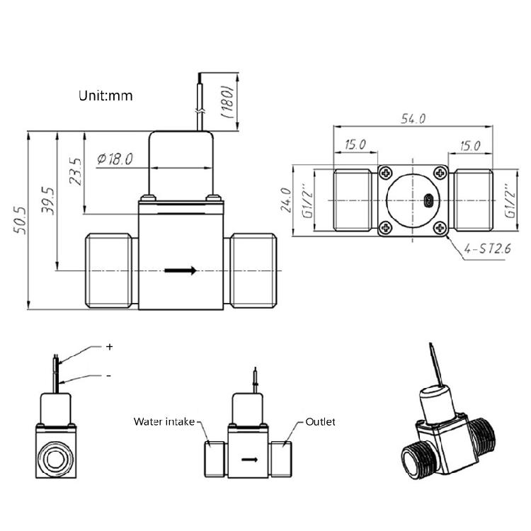 DC 4.5V 1/2" Electric Solenoid for Valve Brass Solenoid for Valve Water Flow
