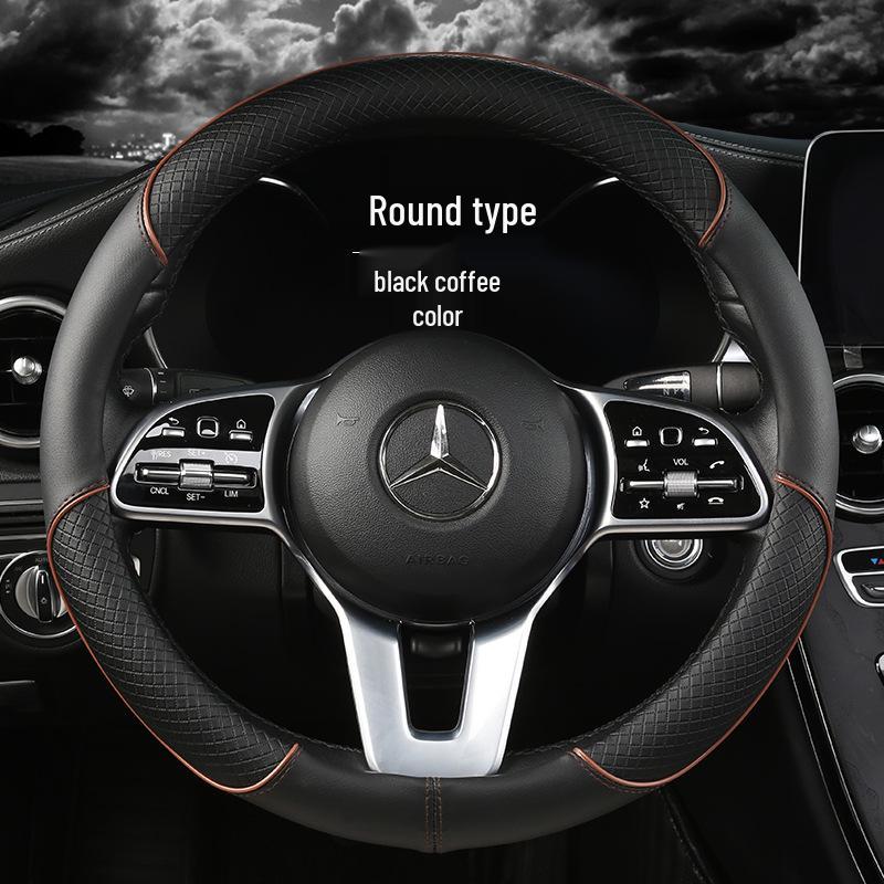 Four Seasons Wear-Resistant Universal Leather Steering Wheel Cover