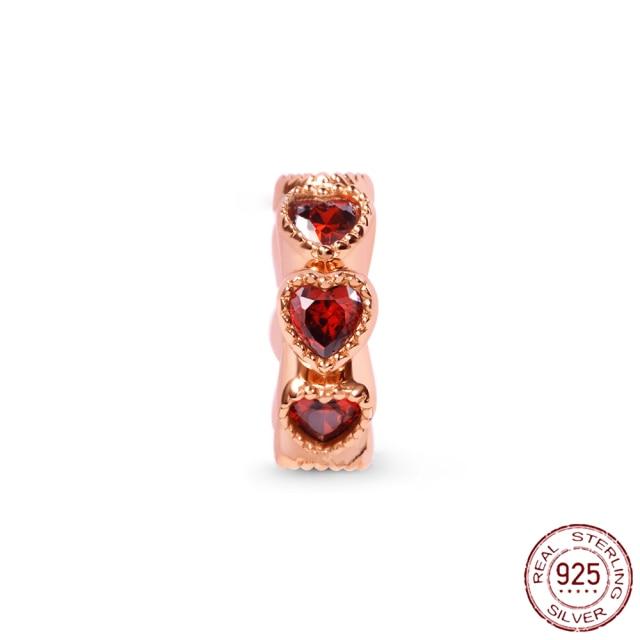 925 Sterling Silver   Autumn New Charm Flower Pink Series Charm Beads Fit Original Bracelets Women Jewelry