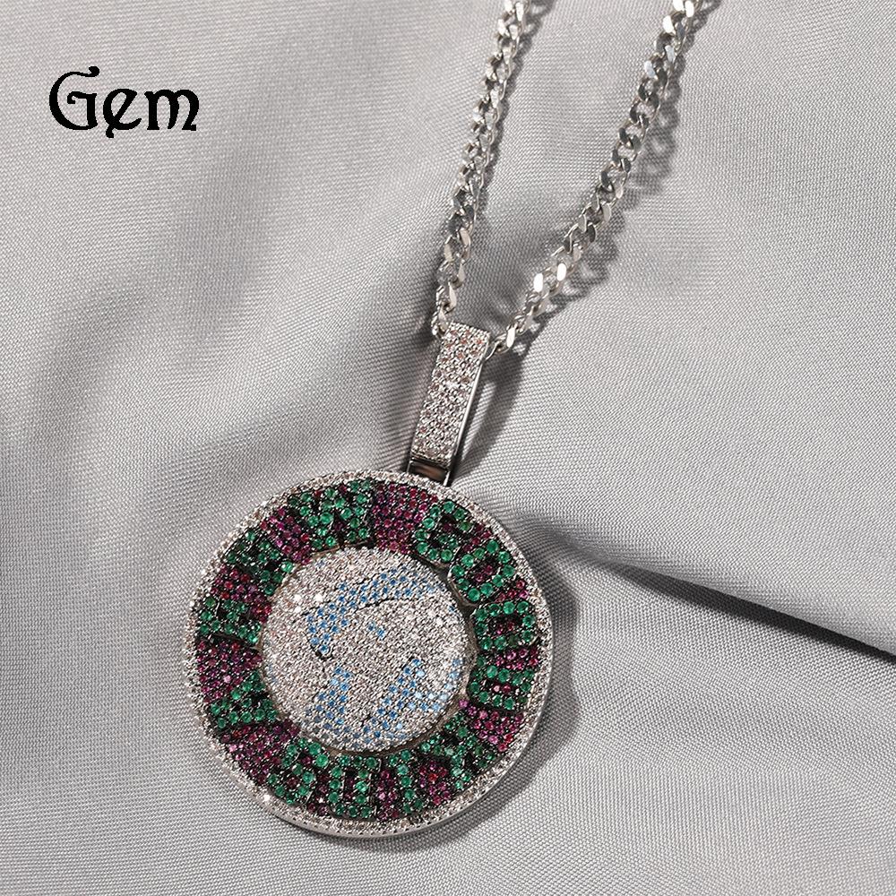 Hip Hop Street Drehbar AFGK Erdanhänger Ma Siwei Gleicher Kleiner Vollbesetzter Diamant Trend Halskette