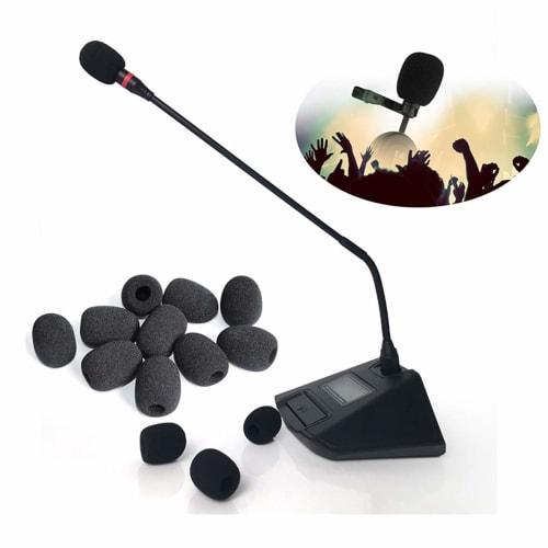 Set of 10 Replacement Windscreen Microphone Sponges for Headsets, Intercoms, Lapel Microphones, Large Speakers, and Loudspeakers, 8mm, 15mm, or 13mm I