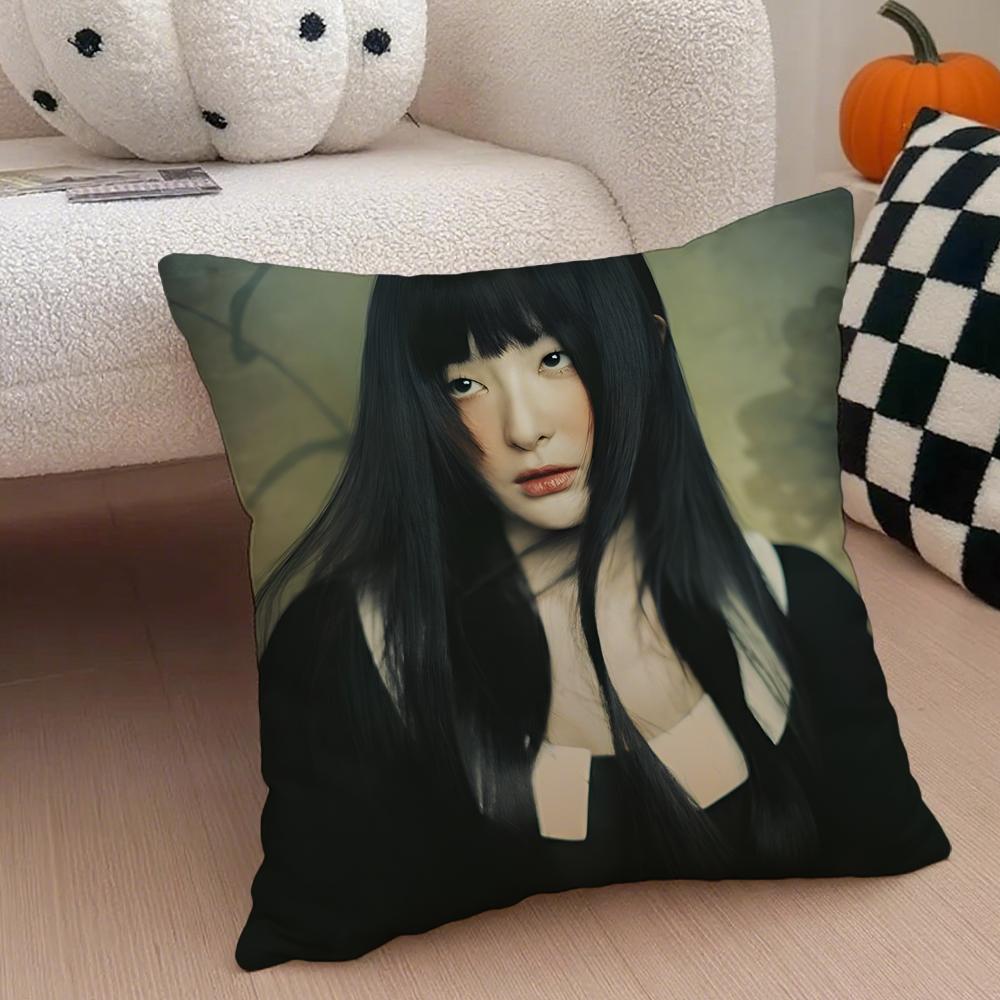 singer charismatic SSeulgi KKang Seulgi Cushion Cover Throw Pillow Cover Hidden Button Durable Polyester Chair Cushion