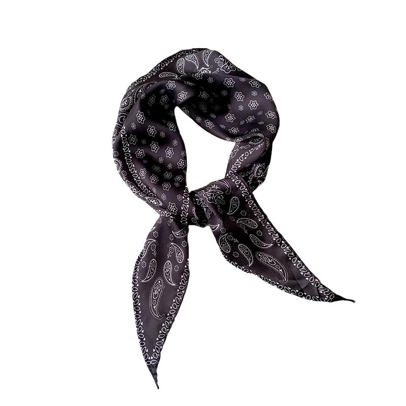 1Pc Headbands Scarf Polyester Retro Headscarf Women's Hijab Hair Ribbons Cashew Print Satin Silk Scarf